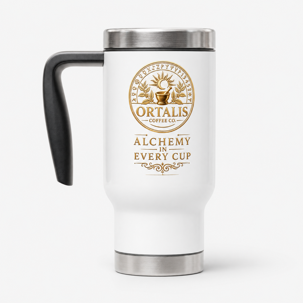 Ortalis Alchemy Ritual in Motion Travel Mug – White, 14 oz