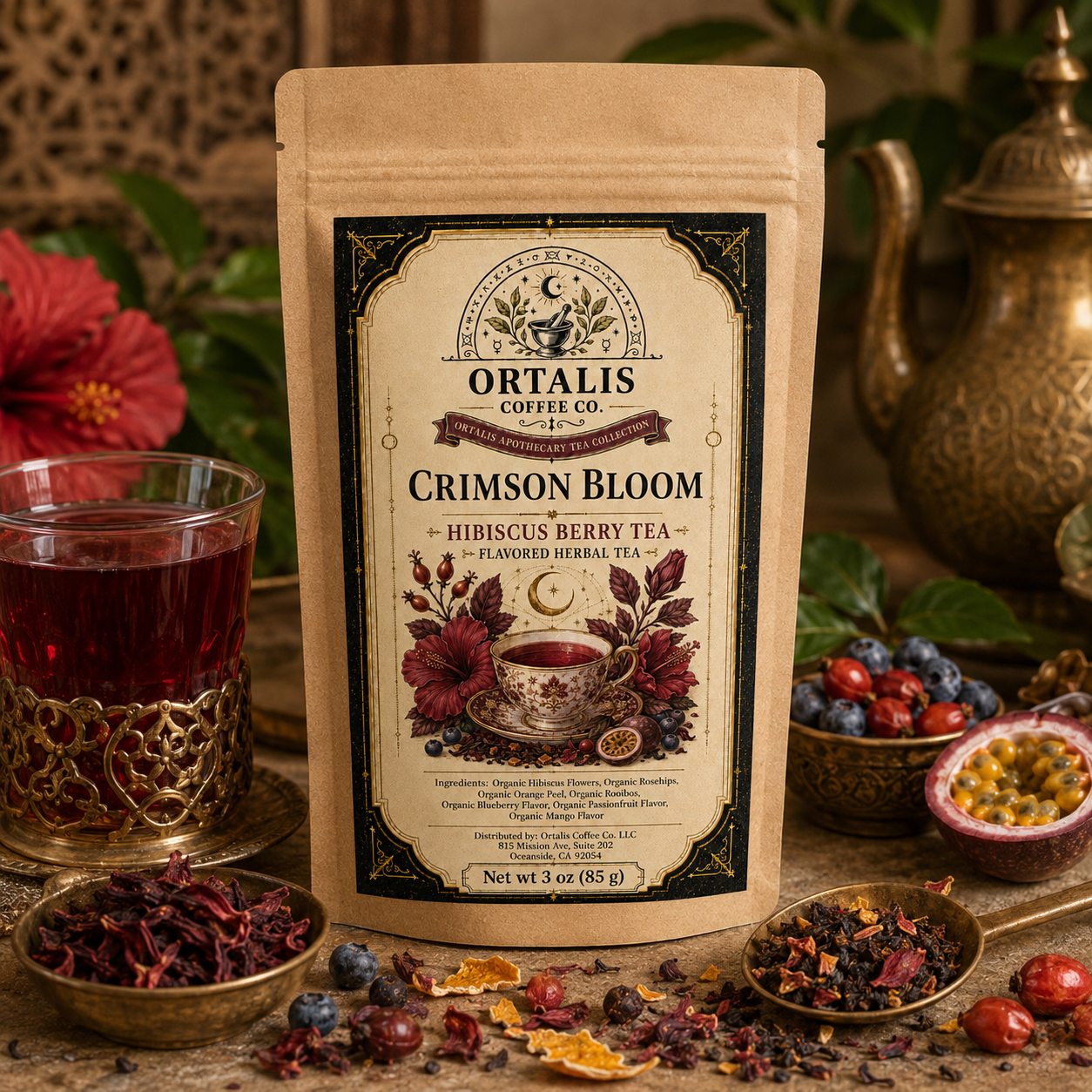 Crimson Bloom — Hibiscus Berry Rooibos Tea