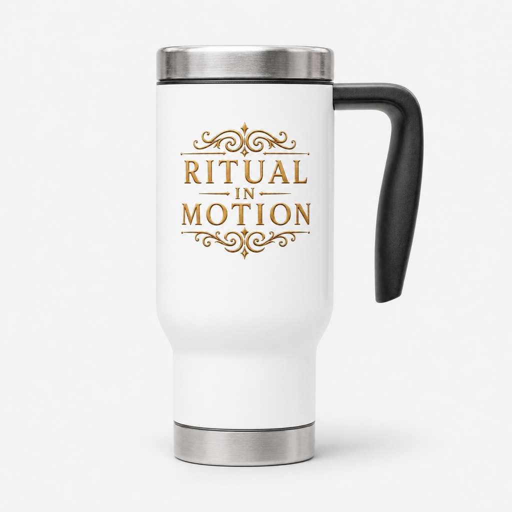 Ortalis Alchemy Ritual in Motion Travel Mug – White, 14 oz