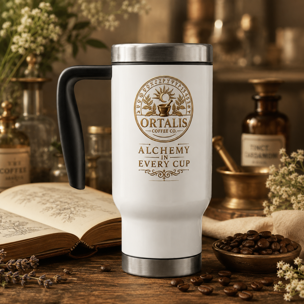 Ortalis Alchemy Ritual in Motion Travel Mug – White, 14 oz